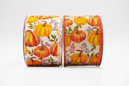 Pumpkin Harvest Wired Ribbon - Pumpkin Harvest Wired Ribbon